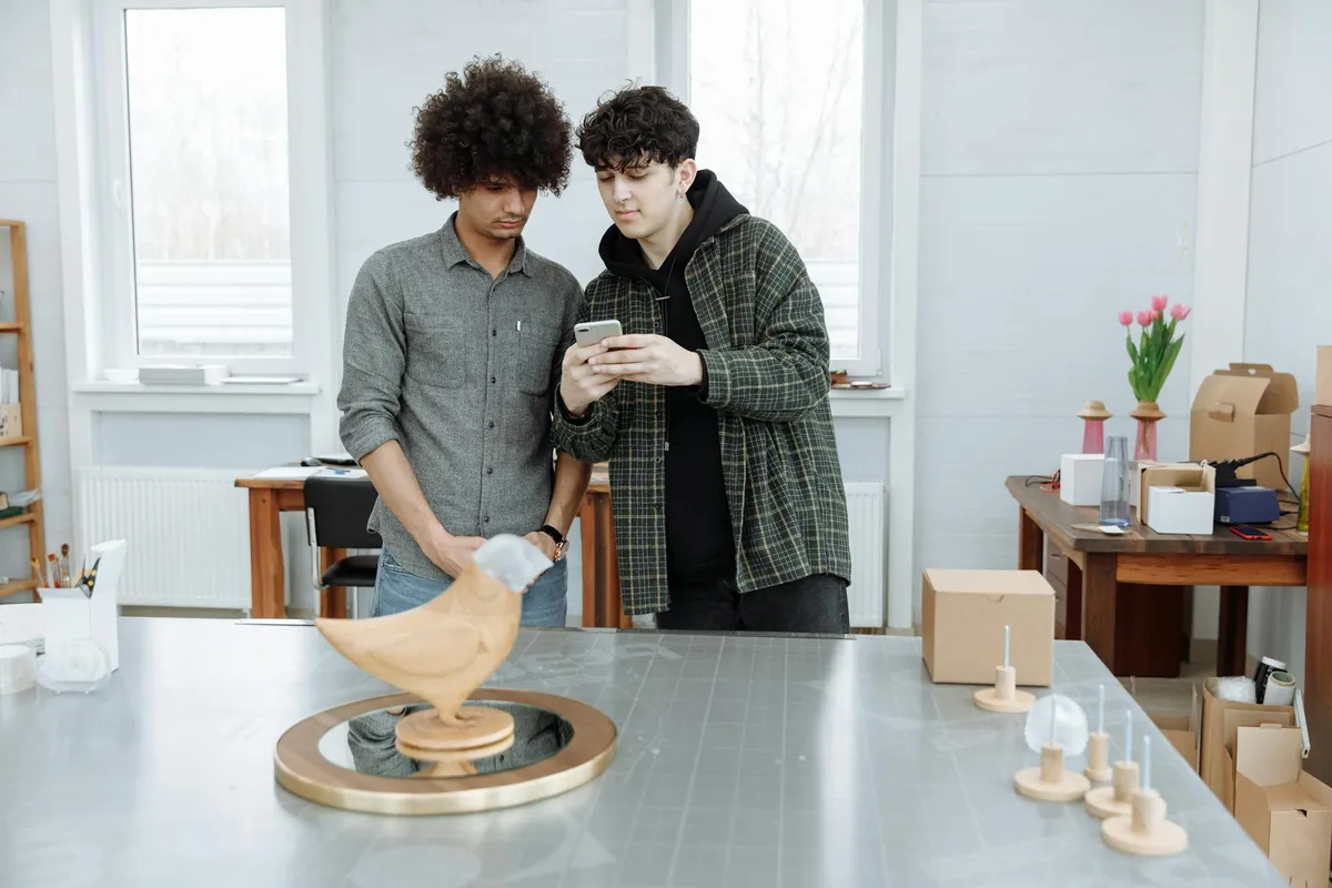 A car design studio with clay models